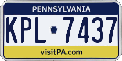 PA license plate KPL7437