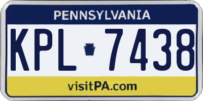 PA license plate KPL7438