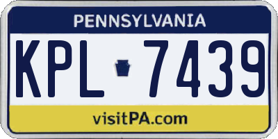PA license plate KPL7439