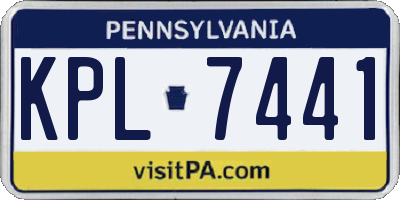 PA license plate KPL7441