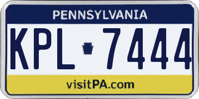 PA license plate KPL7444