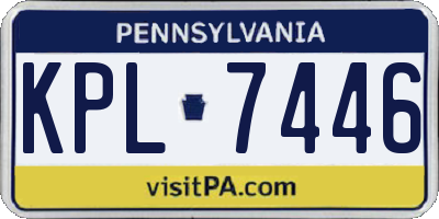 PA license plate KPL7446