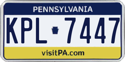 PA license plate KPL7447