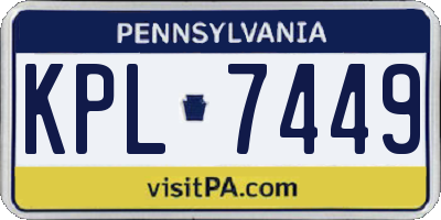 PA license plate KPL7449