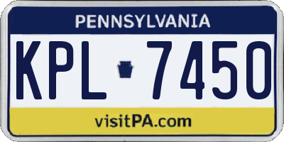 PA license plate KPL7450