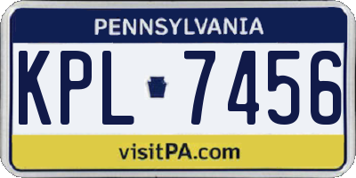 PA license plate KPL7456