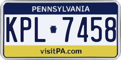 PA license plate KPL7458