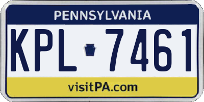 PA license plate KPL7461