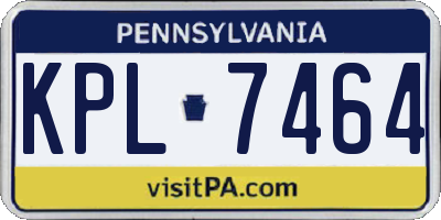 PA license plate KPL7464