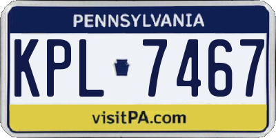 PA license plate KPL7467