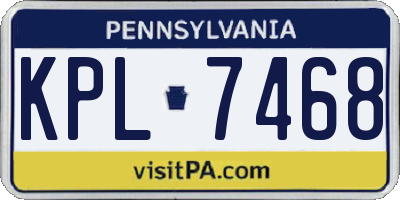 PA license plate KPL7468