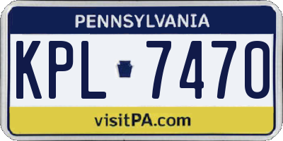PA license plate KPL7470