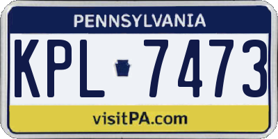 PA license plate KPL7473