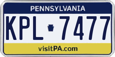 PA license plate KPL7477