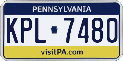 PA license plate KPL7480