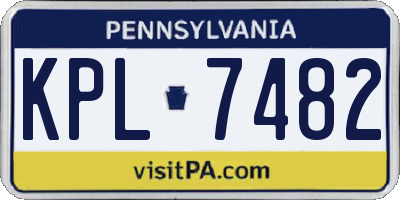 PA license plate KPL7482