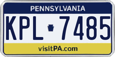 PA license plate KPL7485