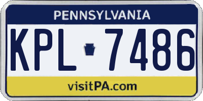PA license plate KPL7486