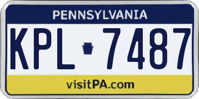 PA license plate KPL7487