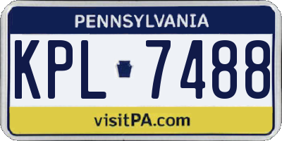 PA license plate KPL7488