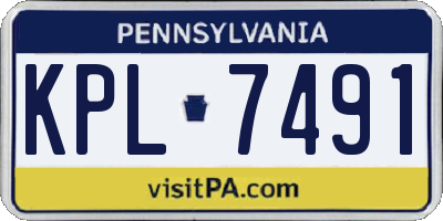 PA license plate KPL7491