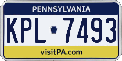 PA license plate KPL7493