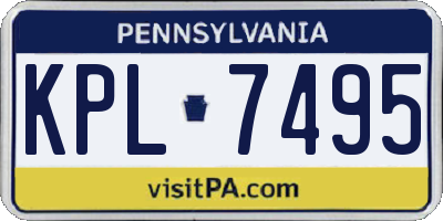 PA license plate KPL7495