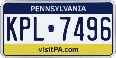 PA license plate KPL7496