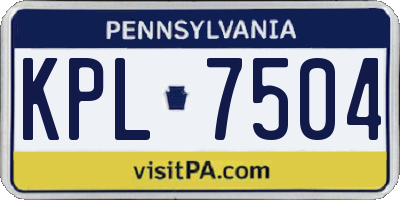PA license plate KPL7504