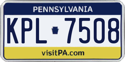 PA license plate KPL7508