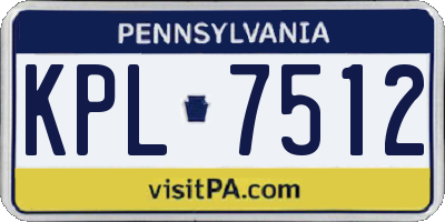 PA license plate KPL7512