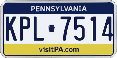 PA license plate KPL7514