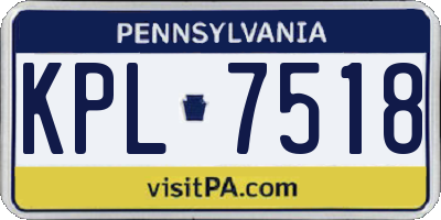 PA license plate KPL7518
