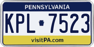 PA license plate KPL7523
