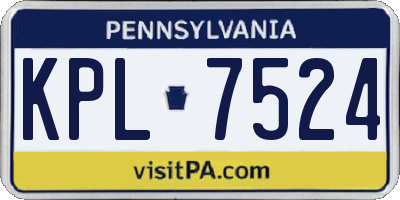 PA license plate KPL7524
