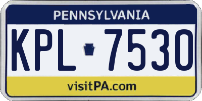 PA license plate KPL7530