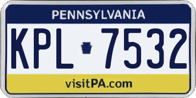 PA license plate KPL7532