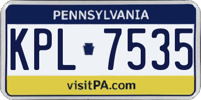 PA license plate KPL7535