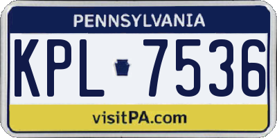 PA license plate KPL7536