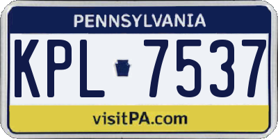 PA license plate KPL7537