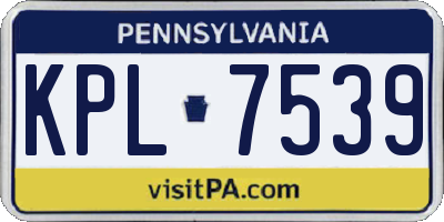 PA license plate KPL7539
