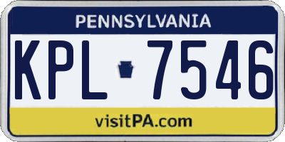 PA license plate KPL7546
