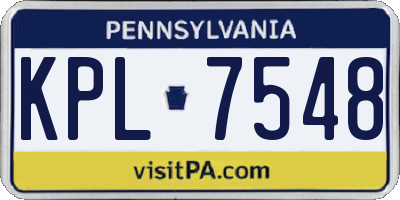 PA license plate KPL7548