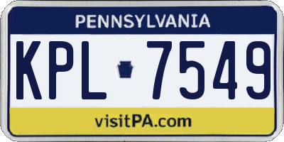PA license plate KPL7549