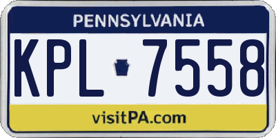 PA license plate KPL7558