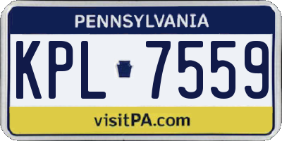 PA license plate KPL7559