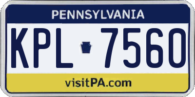 PA license plate KPL7560