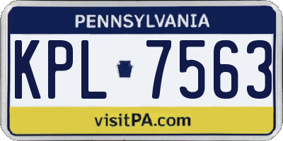PA license plate KPL7563