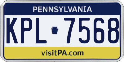 PA license plate KPL7568