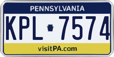 PA license plate KPL7574